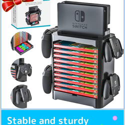 Nintendo Switch Games Holder, Nintendo Switch Stand, Game Disk Rack, Controller Organizer, Switch Holder Stand for Gamers, Nintendo Switch Accessories
