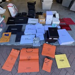 More than 100 boxes and shopping bags