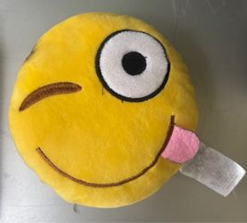 Winking Face with Tongue emoji plush pillow