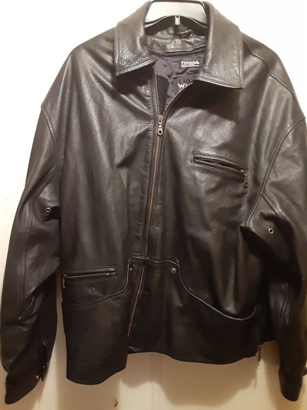 Wilson's Black Removable Zippered Lining Leather Jacket Size XL