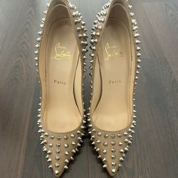 Christian Louboutin Spike Accents Leather Pumps