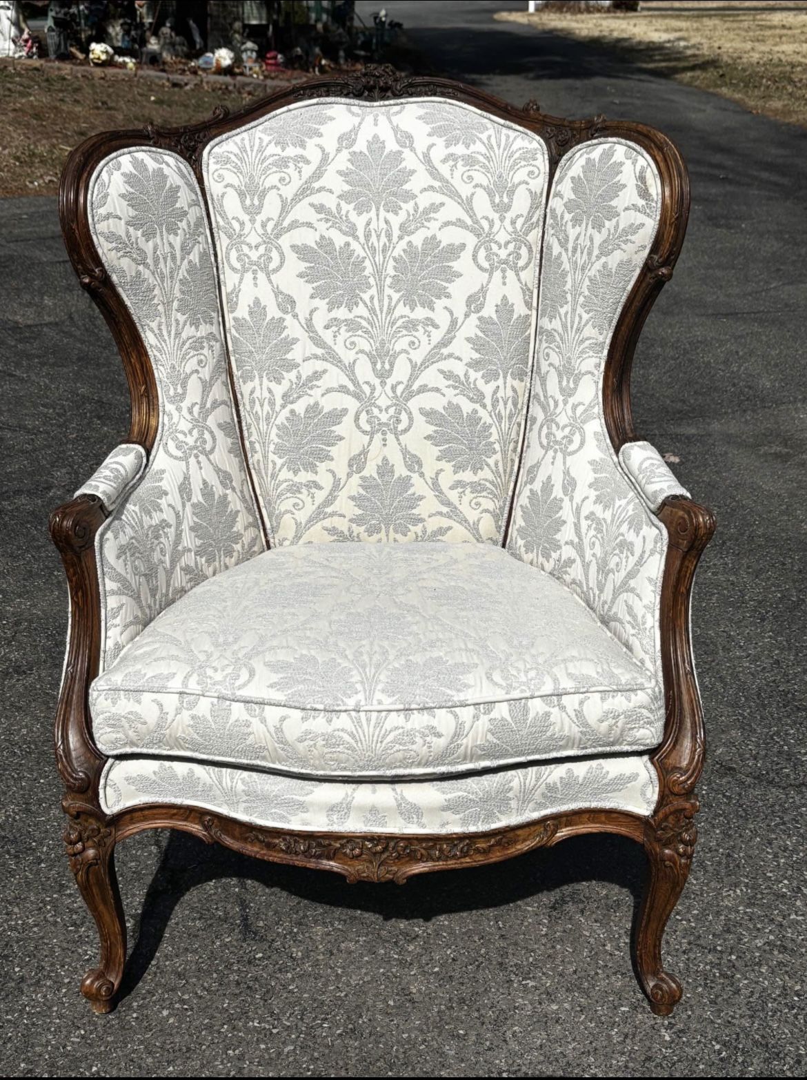 Gorgeous Louis XV style wingback armchair.