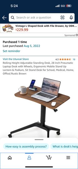 2 Adjustable High Quality Tables Original Price $189 Each