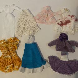 Vintage Handmade Crocheted Knit Barbie or Other Fashion Doll Clothes