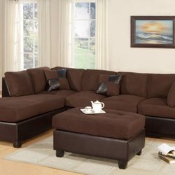 Brand New Chocolate Sectional Only