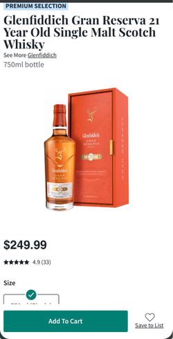 Glenfiddich Gran Reserva 21 Year Old Single Malt Scotch Whisky-Empty Bottle