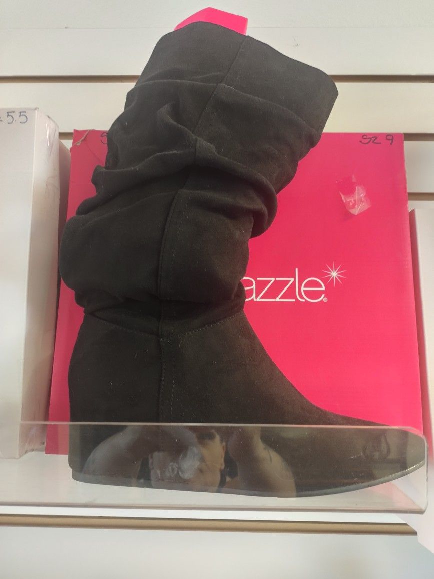 Hidden Wedge Slouch Boots 9