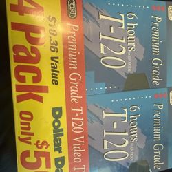 " NEW " Lot of 4  Tozai Premium Grade T-120 6 Hour Blank VHS Video Tapes
