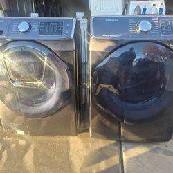 Black Stainless Samsung Washer With Ad Wash Door And Gas Dryer Set 