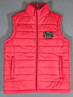 Blackie's By The Sea Men Red Puffer Vest Large