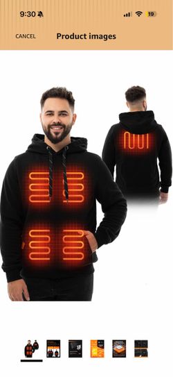 Brand new Heated Pullover Hoodies for Men Women with 12V 16000mAh Power Bank Dual Control 5 Carbon Fiber Heating Zones Heating Sweatshirt Unisex Hoode