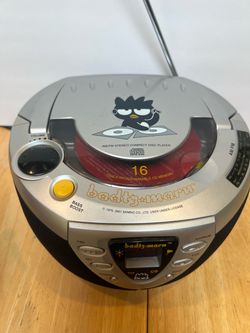 Sanrio Badtz Maru Portable AM/FM Stereo Radio & CD Player BOOMBOX Hello Kitty TUXEDO SAM