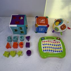 All for$10Toddler Learning Toys Bundle - Alphabet Board, Shape Sorter, Musical Cubes Montessori Baby Infants
