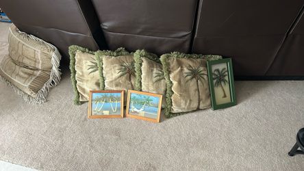 Palm tree throw pillows with pictures