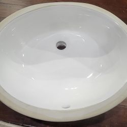 New Oval White Undermount Sink