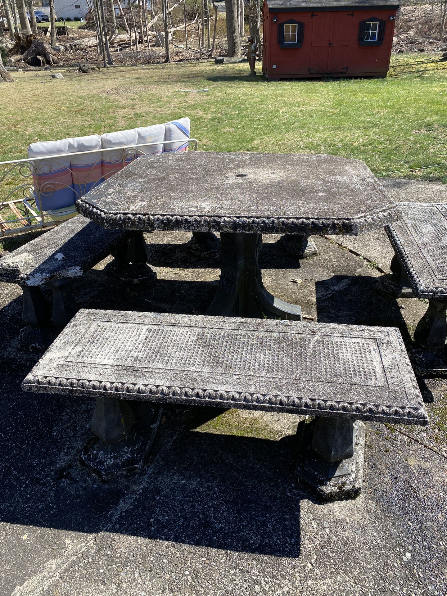 Free- Beautiful Cement Patio Furniture 