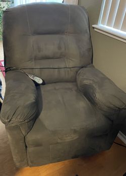 Light Green Suede Recliner