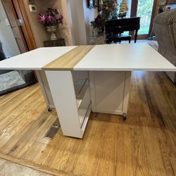 Foldable Dining Table On Wheels