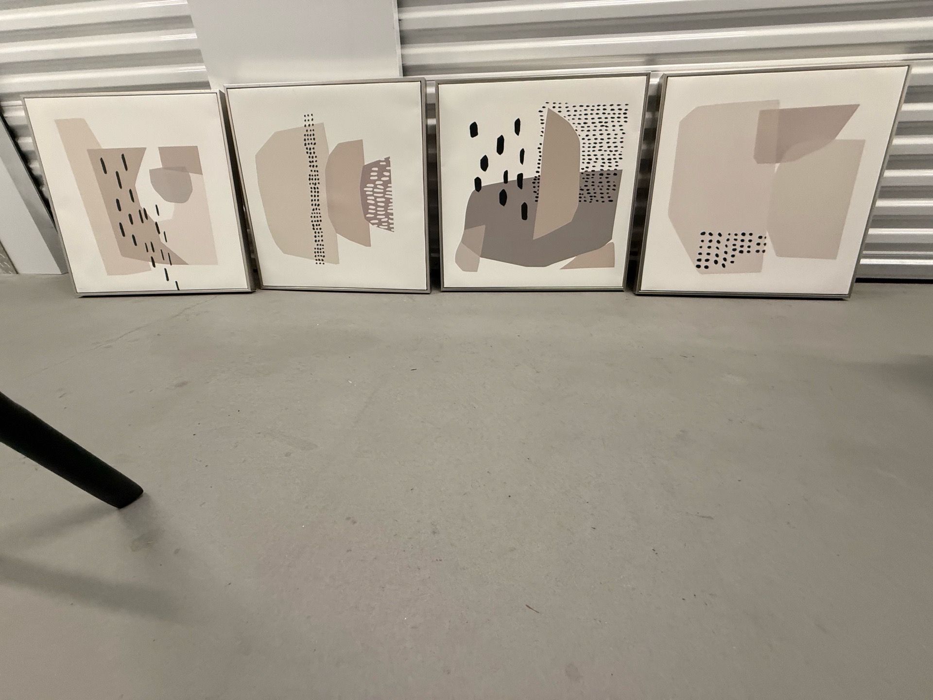 Modern Abstract Framed Wall Art Set – Neutral Minimalist Decor (Set of 4)