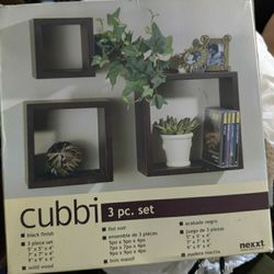 Black Cubed Wall Art Shelves