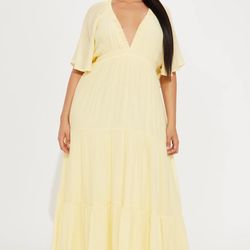 Elena Ruffle Maxi Dress - Butter Yellow Fashion Nova