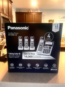Panasonic Cordless Home Phone System with 4 phones Bluetooth Brand New (pick up Cedar Park)