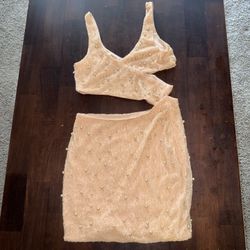 Oh Polly Beaded Dress With Pearl accents 