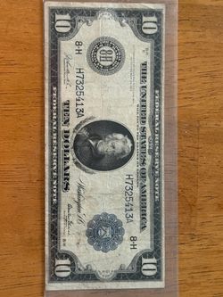 1914 Horse Blanket $10 us note