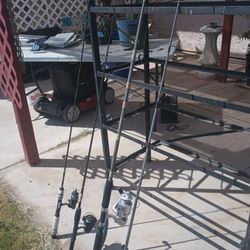 FISHING POLES- FRESH-WATER SHAKES SPEARE, GARCIA MITCHELL, SALT WATER SHAKE SPEARE ROD REELS, ALL  WORKING  for $50.00