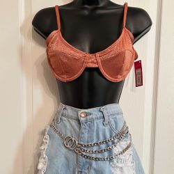 Xhilaration Brand - Rust Metallic Sparkle Underwire Bra/bikini Top/ Rave Top/ Festival Top ✨✨