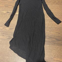 H&M Asymmetrical Sheer Black Dress/Shirt XS Long