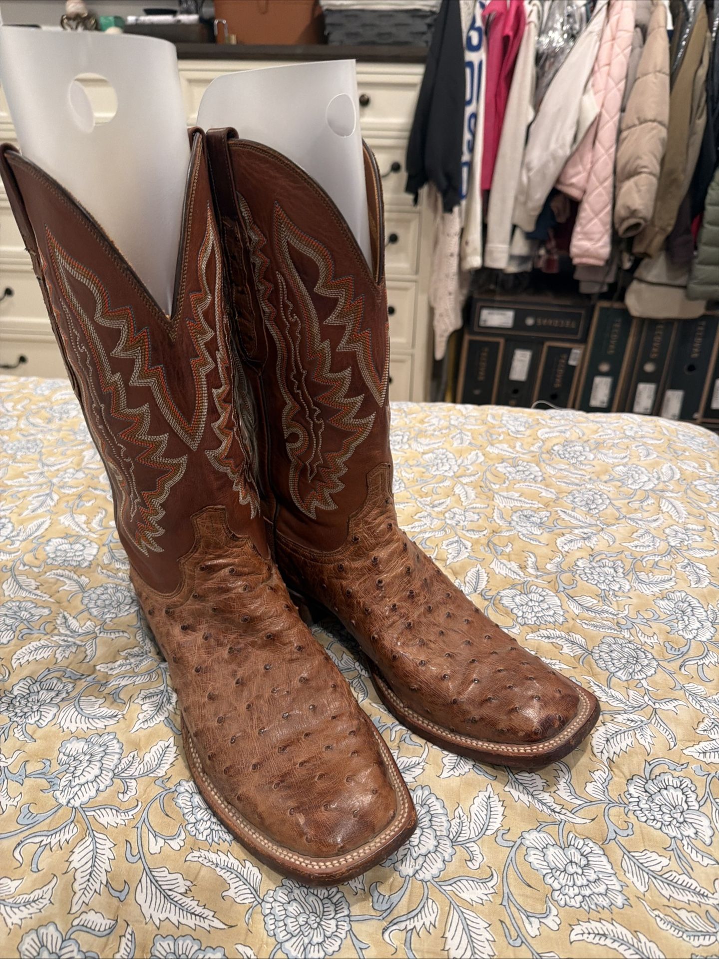 Lucchese Full Quill Ostrich Cowboy Boots Western Men’s 11.5 b