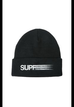 Supreme motion logo black beanie