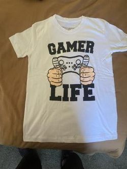Brooklyn Vertical Gamer Life White Kids T-Shirt Size 14/16 Brand New