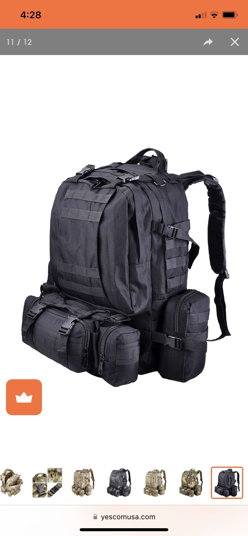 55L Camouflage Backpack Accessories Backpack Travel Hiking Camping Army Army Black