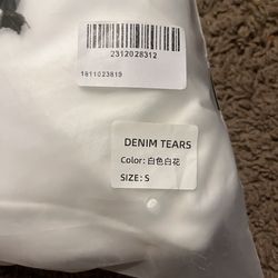 Denim tears hoodie white Warning rep