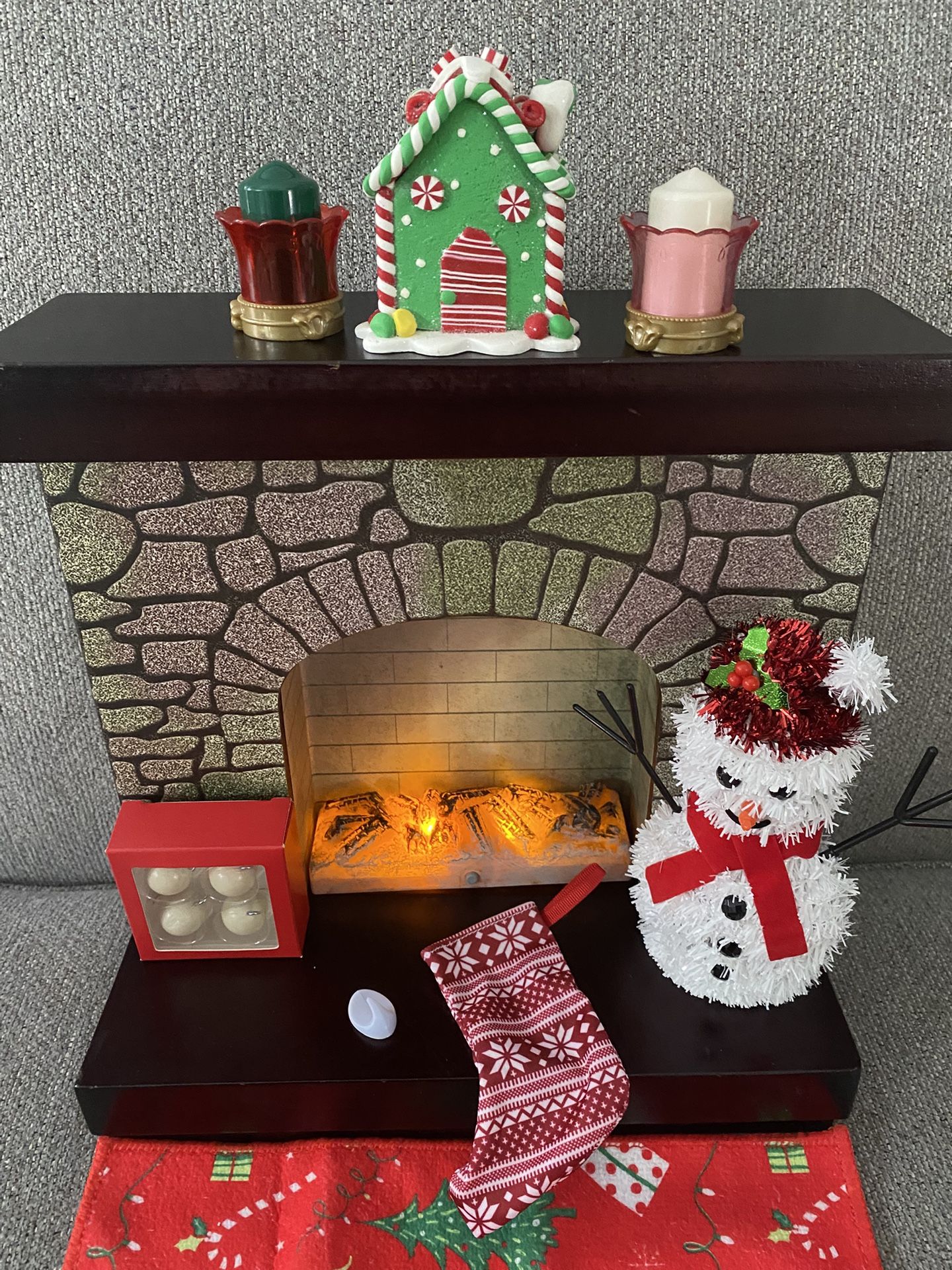 18” Doll Like American Girl Fireplace Mantle