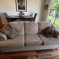 living Room Set Fold Out Couch, Loveseat, Chair, Oval Coffee Table 2 Round End Tables