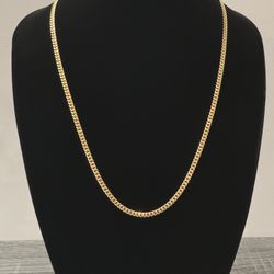 10k Solid Yellow Gold Cuban Link Chain