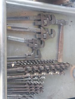 Vintage Monkey Wrenches&Auger Bits.