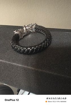Effy dragon bracelet leather and silver