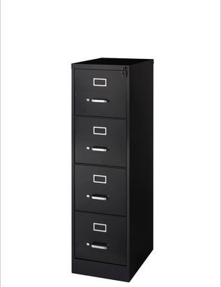 File Cabinet, Black  22"D Vertical 4-Drawer