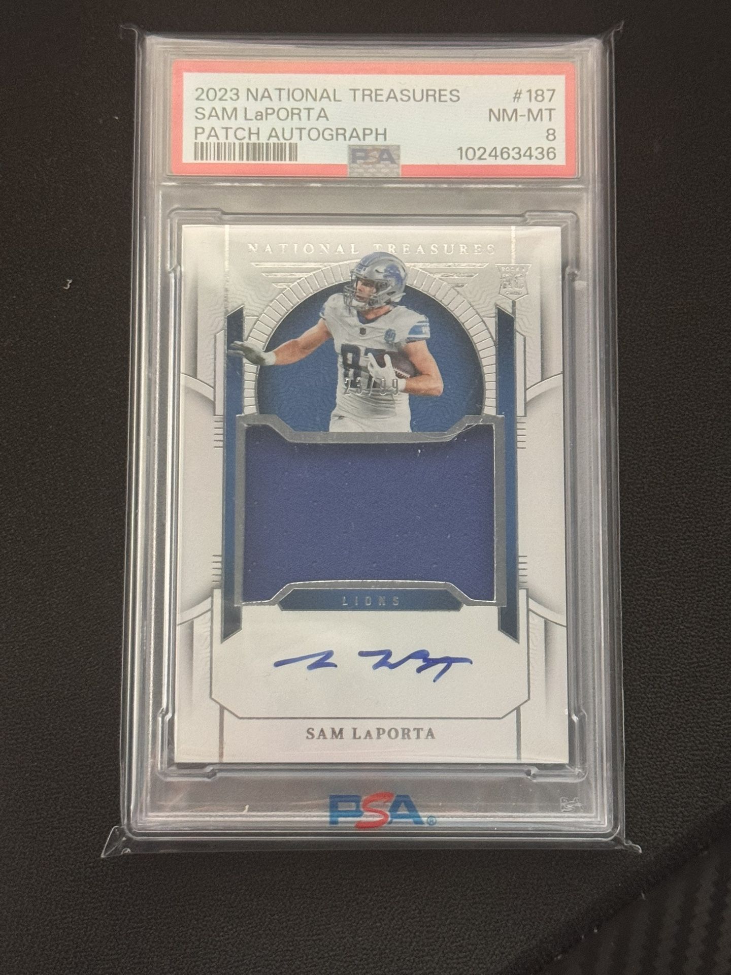 Sam LaPorta /99 RC Auto National Treasure PSA