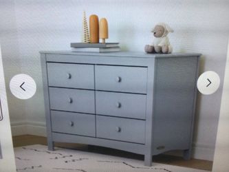 GRACO NOAH 6-DRAWER DRESSER, PEBBLE GRAY. GREENGARD GOLDCERTIFIED FOR BEDROOM, KIDS 7 NURSERY STORAGE CHEST