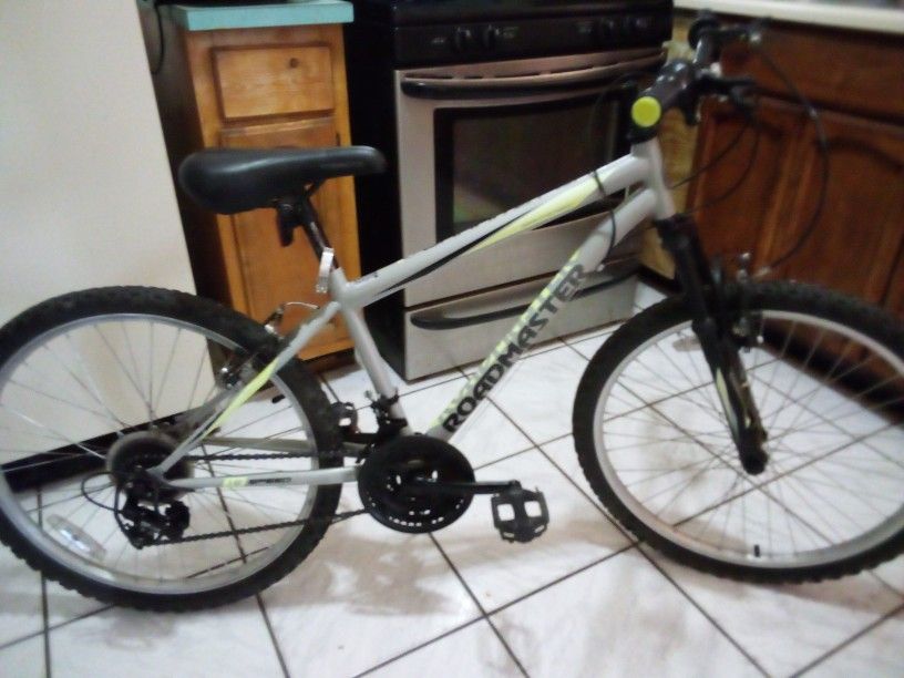 Roadmaster Granite Peak Boy's Mountain Bike, 24-inch wheels, Silver