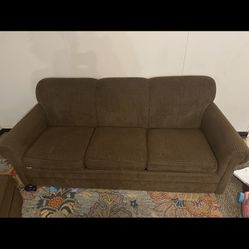 Brown Suede Couch Turns Into Couch Bed In An Ottoman