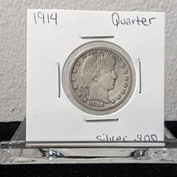 1914 Silver Barber Quarter 