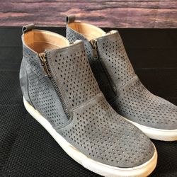Women Flat Bottom Breathable Sneakers Fashion Sole Zipper Ankle sz 8.5