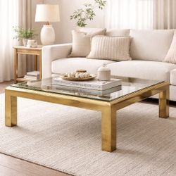 Solid Brass & Glass Table 
