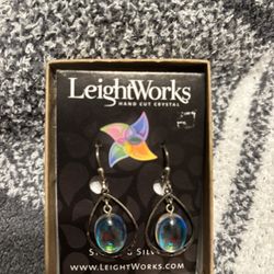 LeightWorks Hand Cut Crystal Sterling Silver Earrings